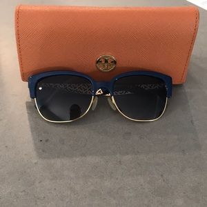 Blue and gold Tory Burch sunglasses